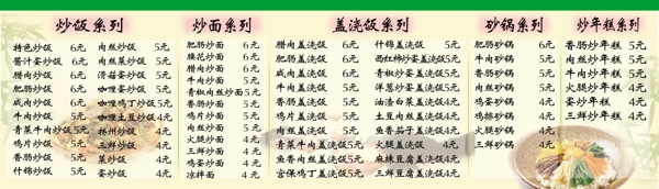菜單展板圖片