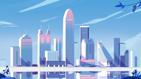 早安城市清新原創(chuàng)插畫