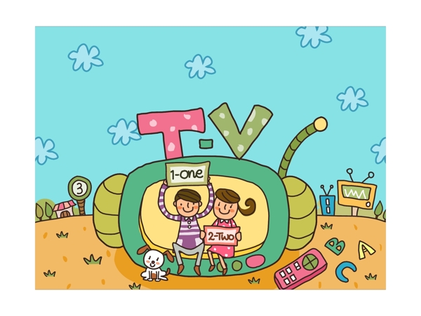韩国儿童教育插画矢量图50