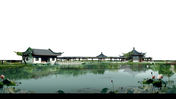 江南園林psd分層效果圖