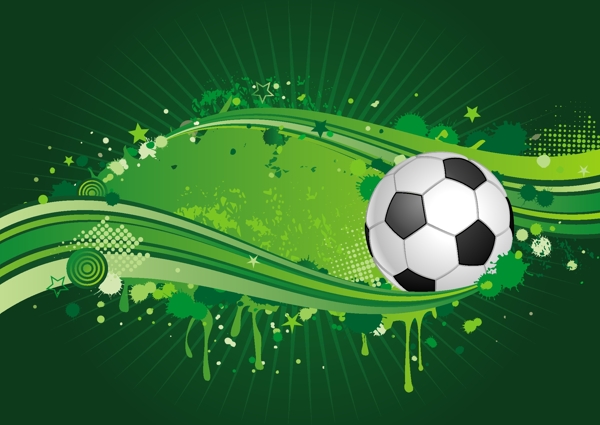 绿色墨迹喷溅与足球