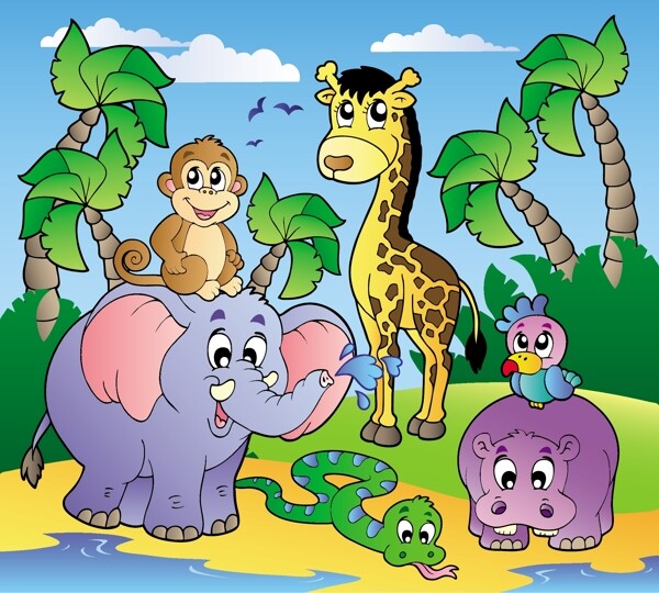 可爱卡通动物园图片