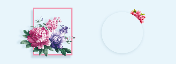 清新粉色花朵banner背景素材