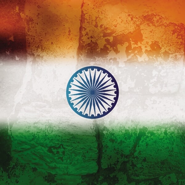 印度国旗油渍纹理背景