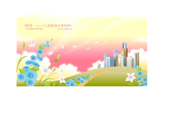 夢(mèng)幻風(fēng)景HanMaker韓國(guó)設(shè)計(jì)素材庫(kù)背景花紋底紋抽象線條