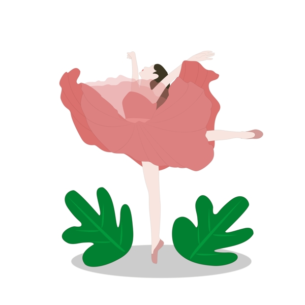 原創(chuàng)優(yōu)美跳舞的女孩插畫(huà)