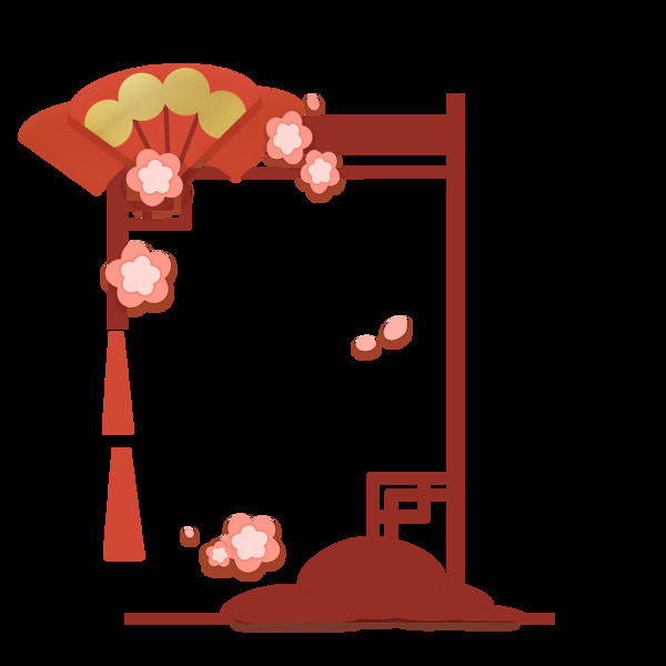 中国风红色边框新年春节手抄报元素