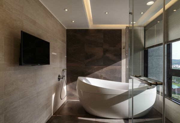 现代别墅奢华浴室装修效果图