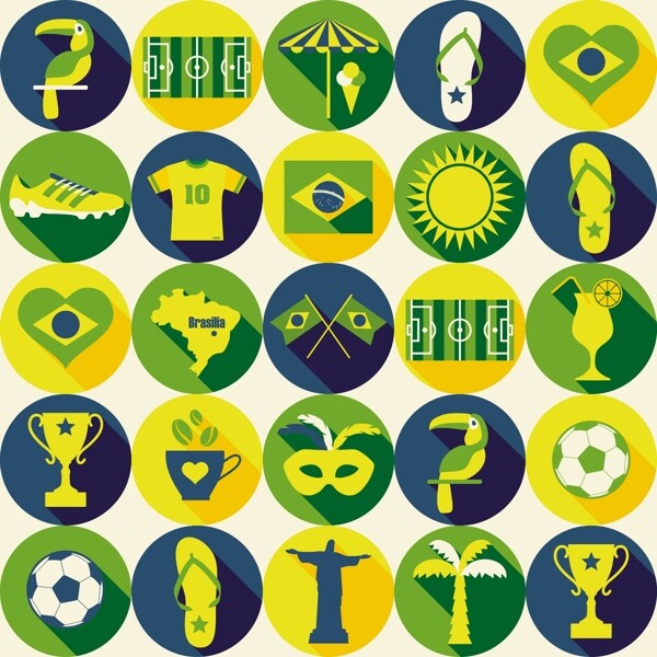 彩色巴西足球图标