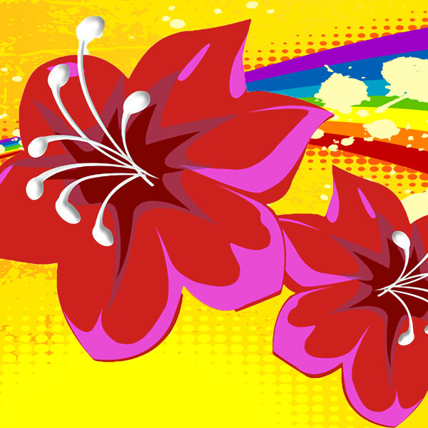 粉色花朵三聯(lián)畫