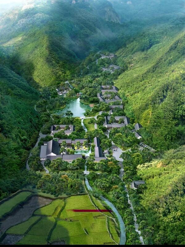 山區(qū)農(nóng)家鳥覽圖
