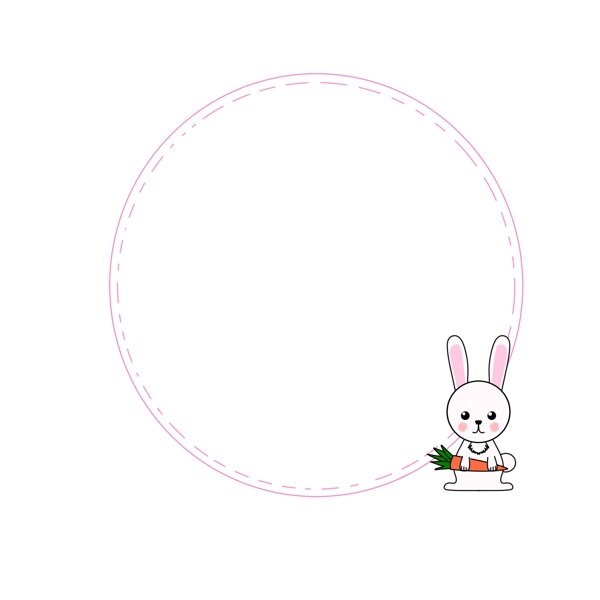 手绘白色的兔子边框