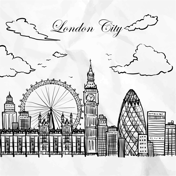 手绘伦敦城市图片