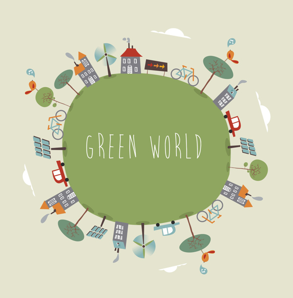 绿色环保插画图片