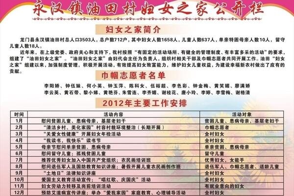 婦女之家公示欄圖片