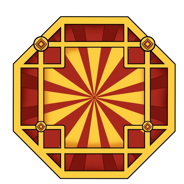 扁平化彩繪中國(guó)風(fēng)窗戶