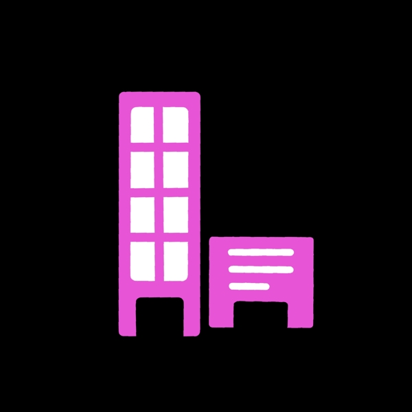 粉色楼房样式图标