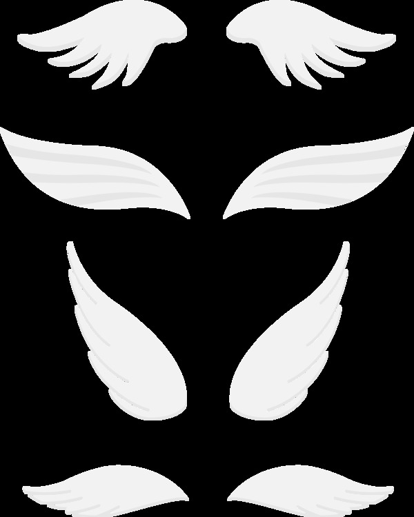 抽象白色翅膀插图免抠png透明图层素材