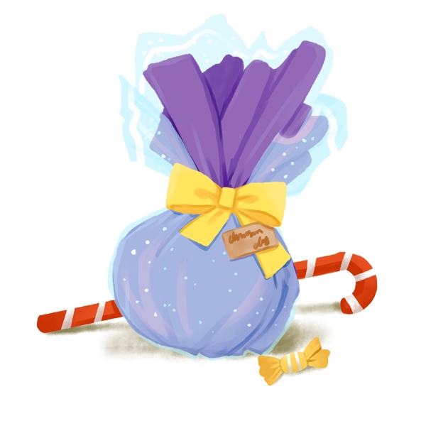 圣诞节紫色包装纸包装平安果礼物免抠元素