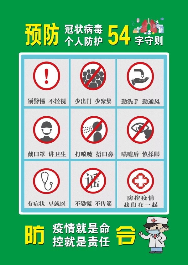 預(yù)防冠狀病毒54字守則