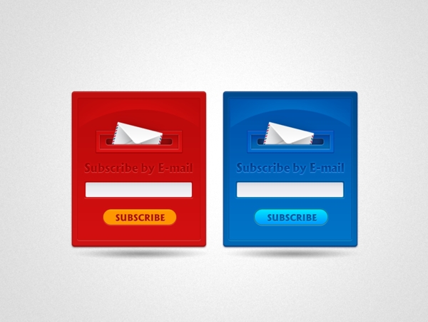 红蓝邮件订阅框图标设计