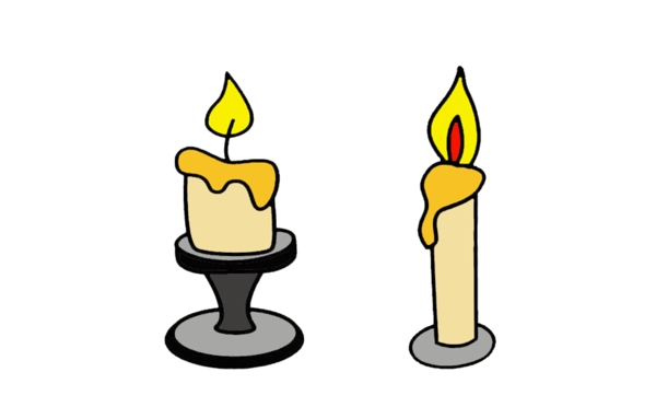 卡通造型蜡烛风格素材