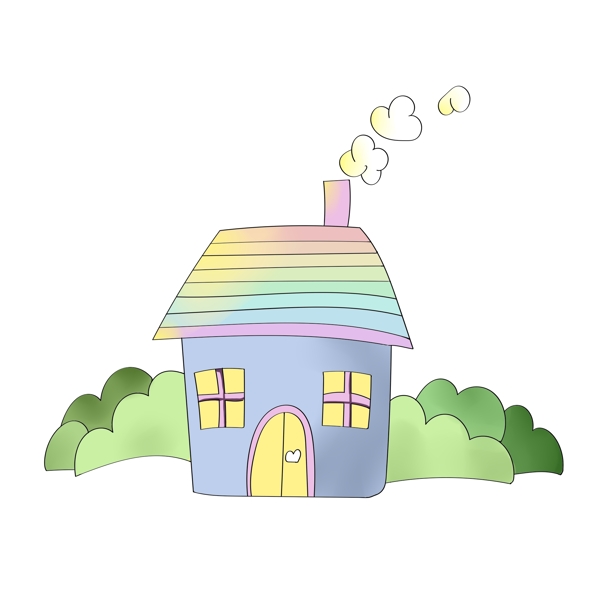 立体彩色房屋插图