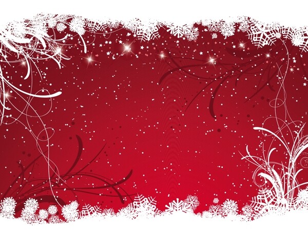 多雪的红色圣诞背景