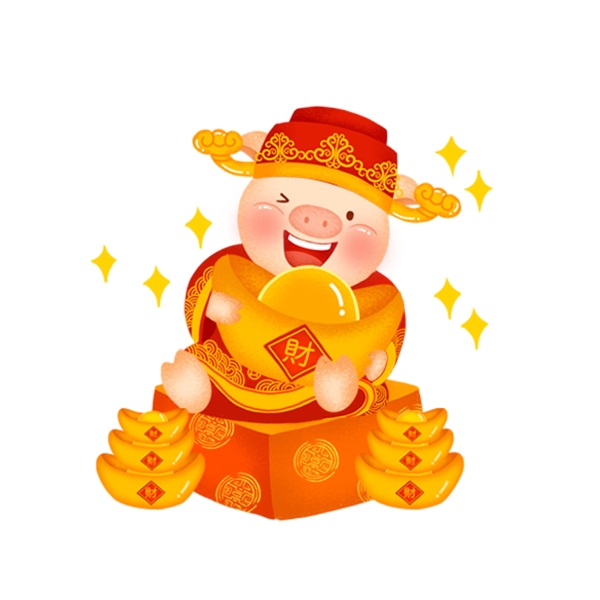 2019豬年恭喜發(fā)財新年元素
