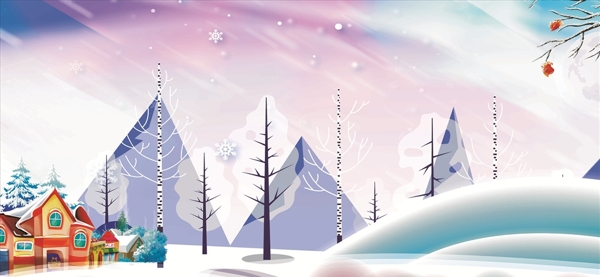 雪地唯美小清新背景