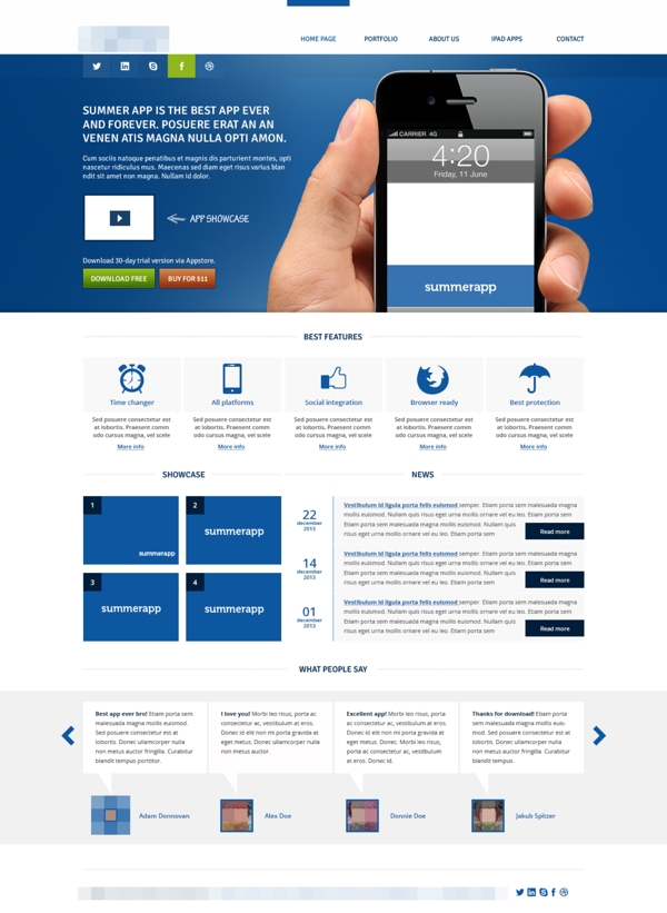 蓝色科技企业网站模板设计