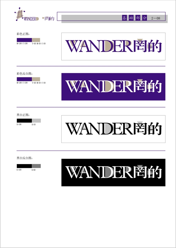 服飾網(wǎng)的WanderVI矢量CDR文件VI設(shè)計VI寶典