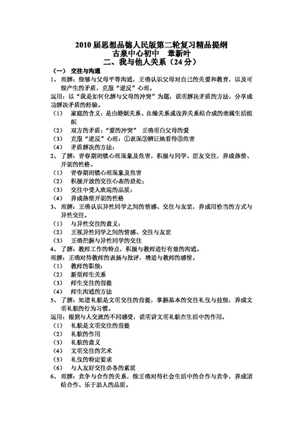 中考專區(qū)思想品德我與他人關(guān)系