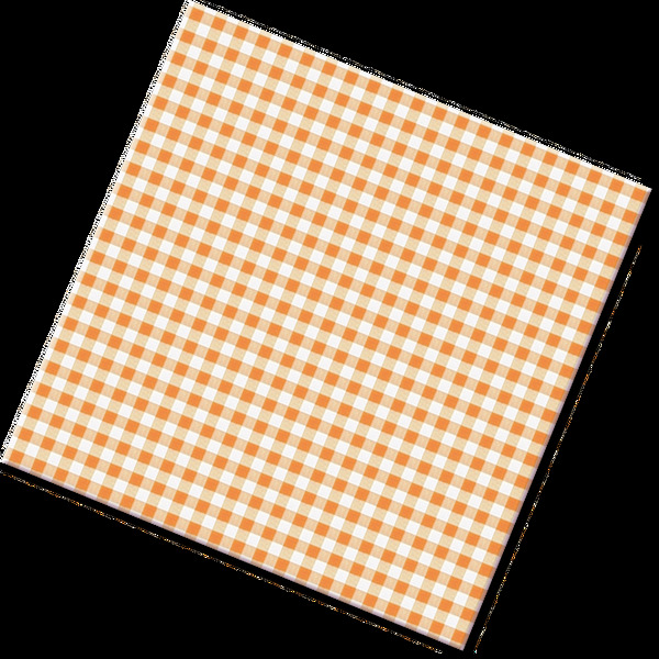 黄白格子桌布透明素材