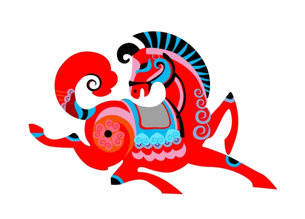 彩色馬圖片