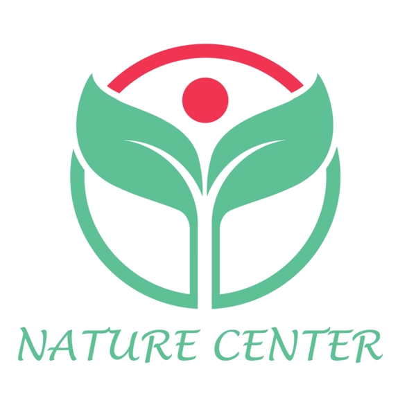 自然中心logo印刷喷绘包装绿叶