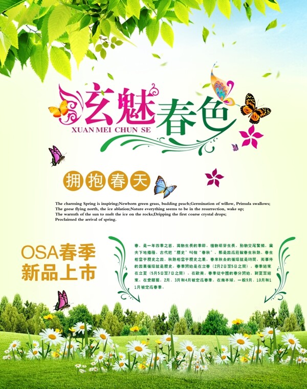 春季炫魅新品上市海報(bào)PSD素材