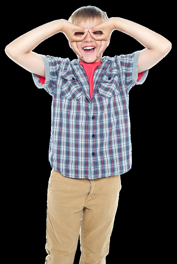 眼睛手勢(shì)的男孩圖片