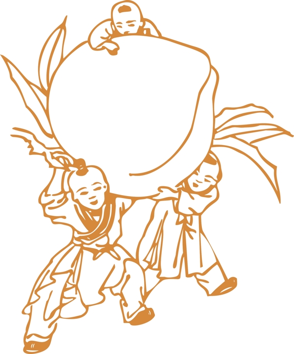 壽桃福祿壽壽星桃圖片