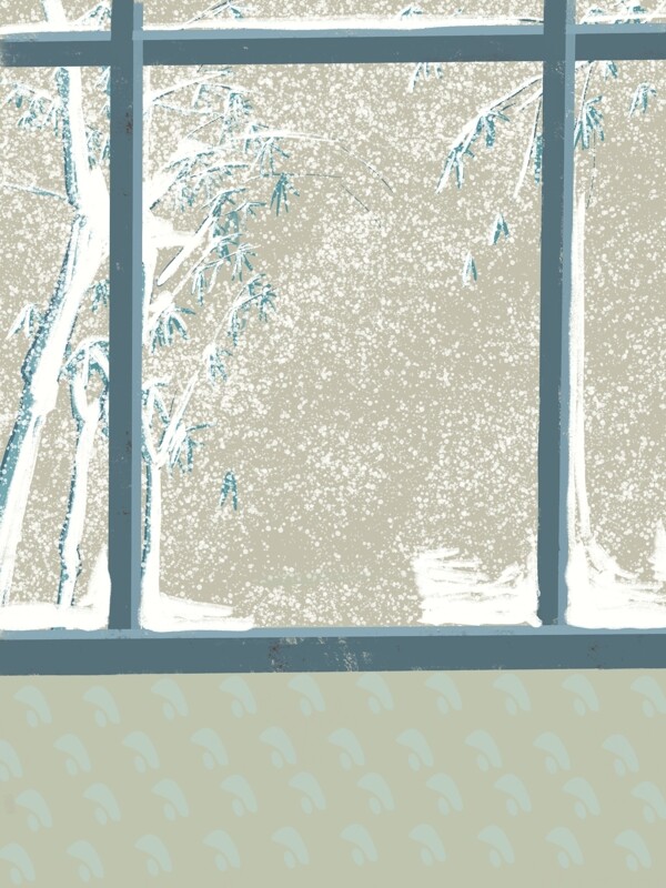 冬季小雪窗外风景背景