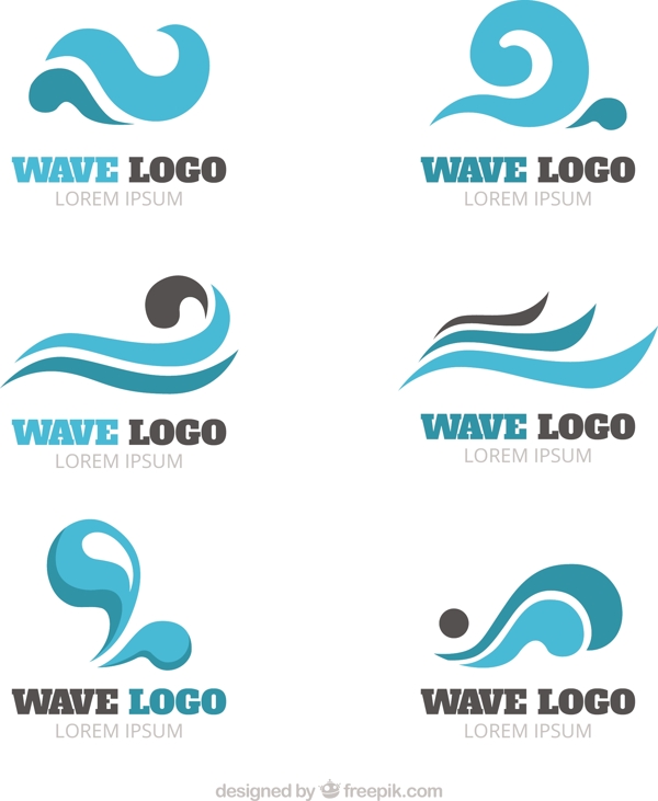 創(chuàng)意波浪形標志logo矢量素材
