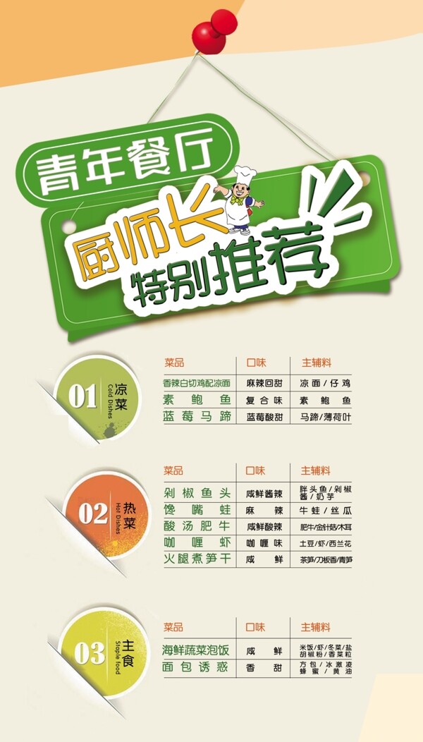 飯店菜單