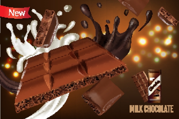 巧克力牛奶包装广告食品