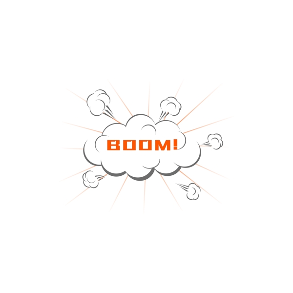 原创手绘风爆炸云对话框boom爆炸