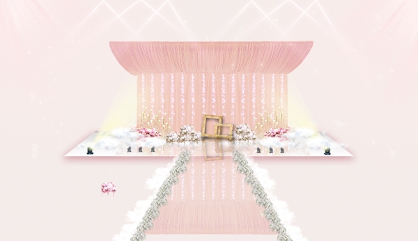 粉金色婚礼舞台