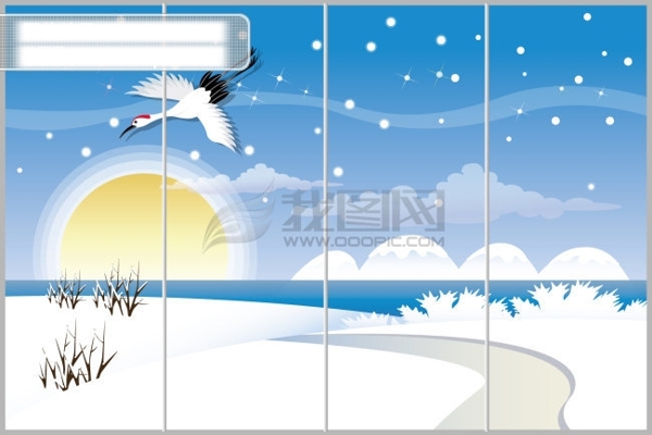 風(fēng)景移門雪景