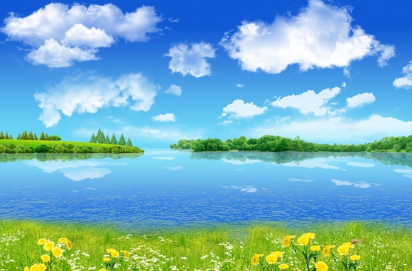 湖水風景圖片