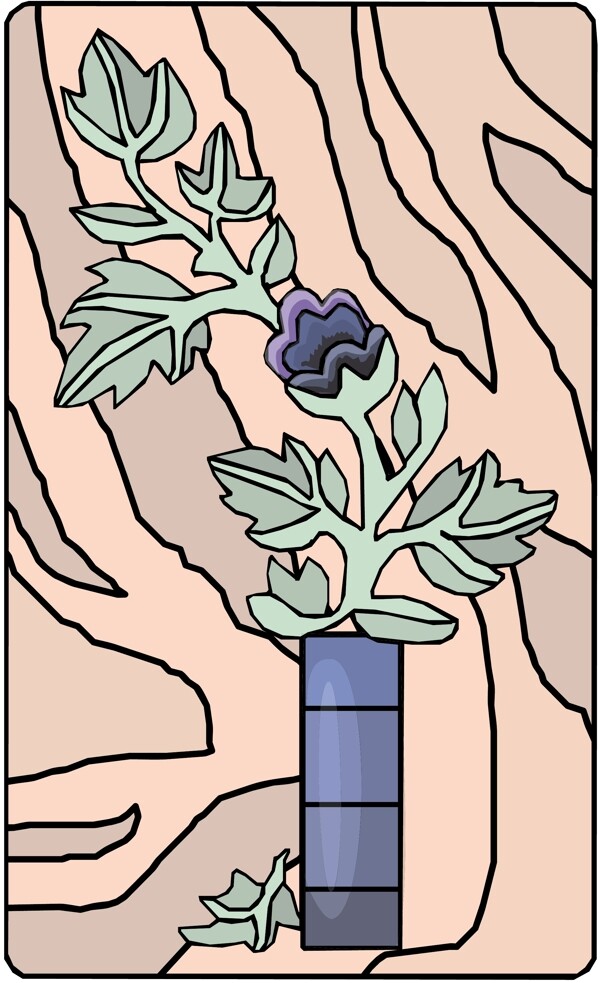 盆景花卉矢量EPS格式0008