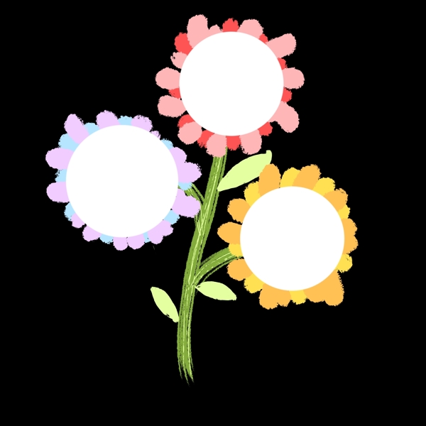 花朵邊框卡通插畫