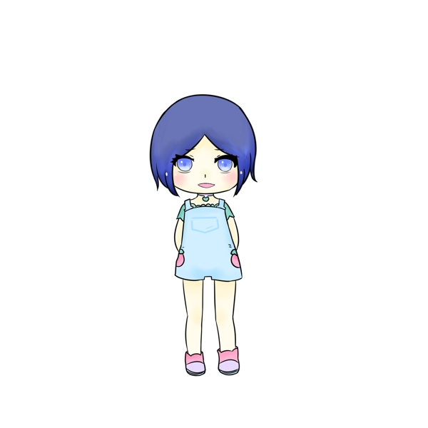原創(chuàng)可愛(ài)Q版少女可商用元素